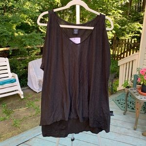 NWT Calvin Klein black cold shoulder top